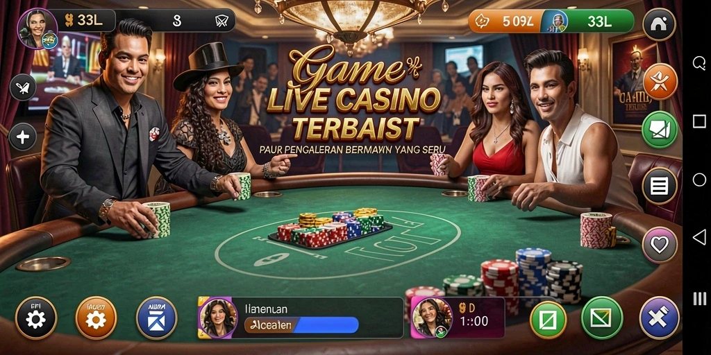 Tampilan gameplay Live Casino yang seru dan interaktif di 33L.