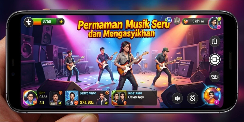 Tampilan screenshot 8768 menampilkan gameplay seru permainan musik.