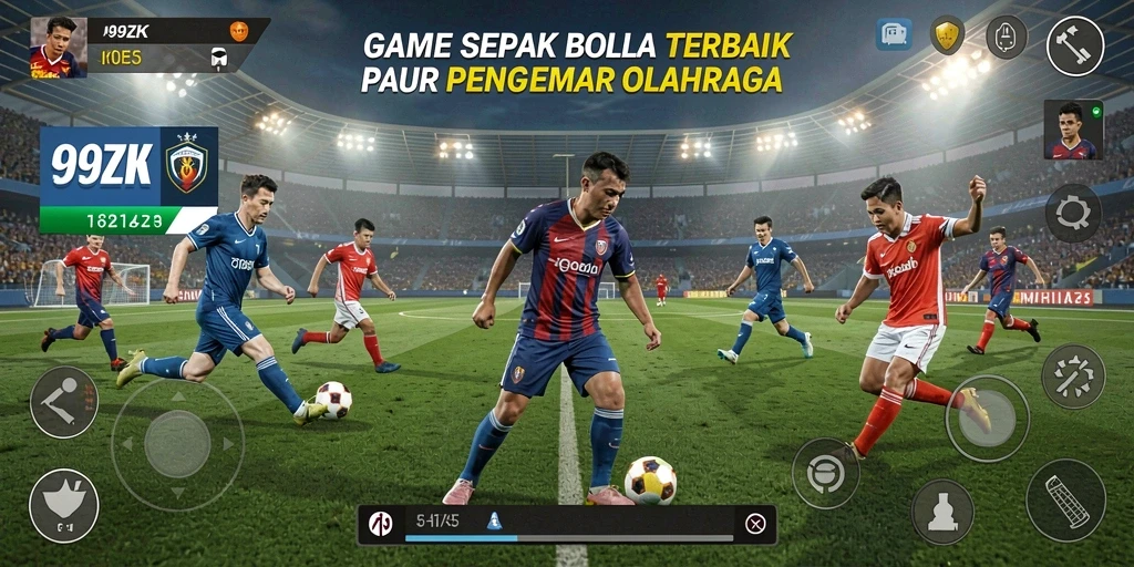 Tampilan gameplay menegangkan dari game sepak bola 99ZK.