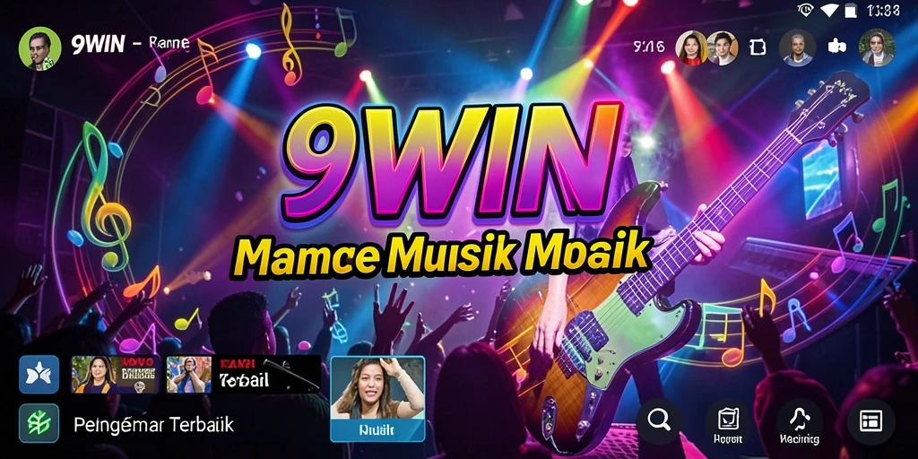 Screenshot gameplay 9WIN menampilkan interaksi seru dengan musik.