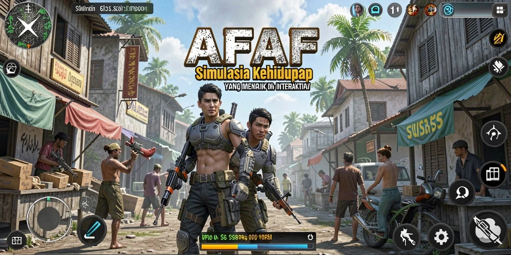 Screenshot AFAF menampilkan gameplay simulasi yang interaktif dan menarik.