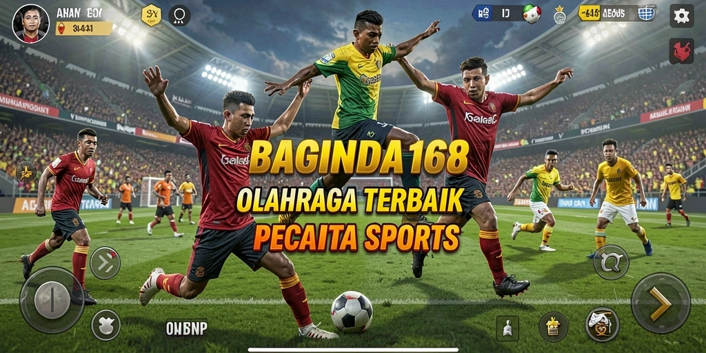 Screenshot utama BAGINDA168 menampilkan aksi pertandingan olahraga yang mendebarkan.
