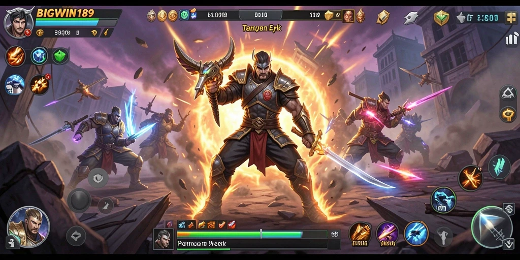 Screenshot gameplay BIGWIN189 menampilkan aksi pertarungan seru dan grafis yang mengesankan.