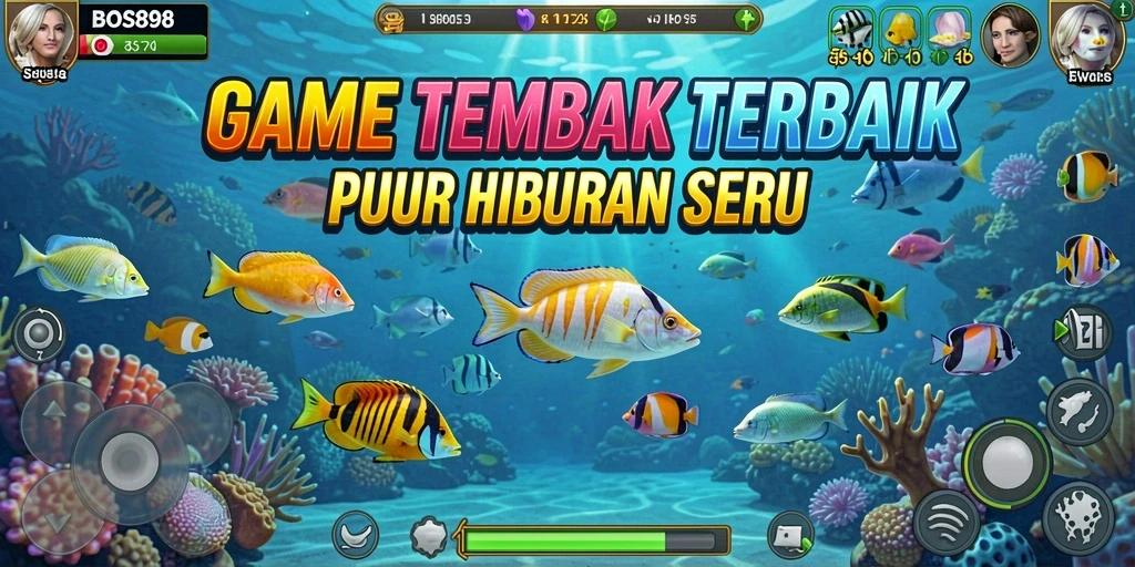 Tampilan aksi menembak ikan yang seru dan penuh warna.