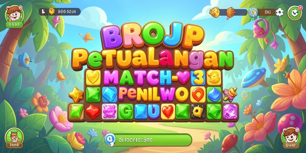 Screenshot BROJP menampilkan gameplay Match-3 yang seru dan penuh warna.