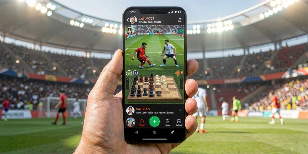 Tangkapan layar utama menunjukkan pertarungan catur yang intens di CATUR777.