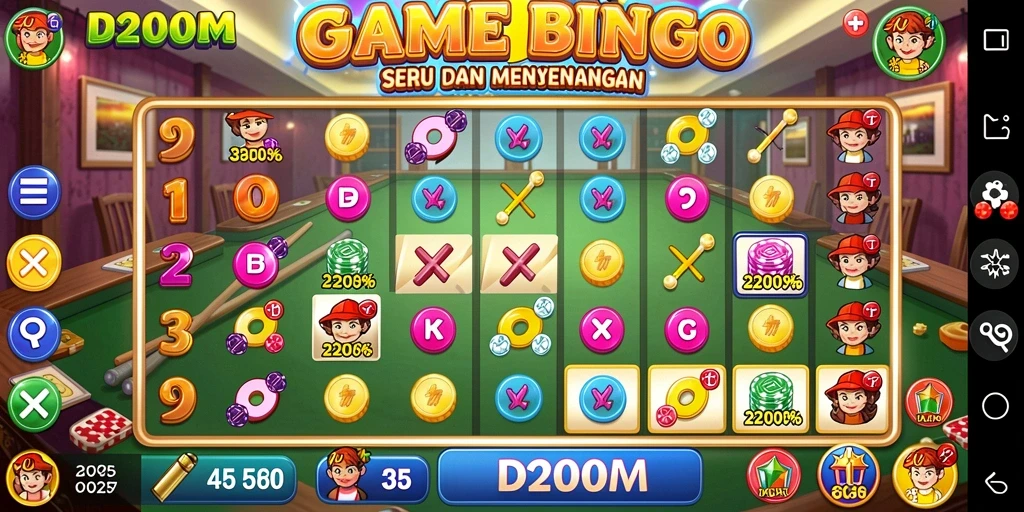 Tampilan permainan Bingo yang menyenangkan dan interaktif.