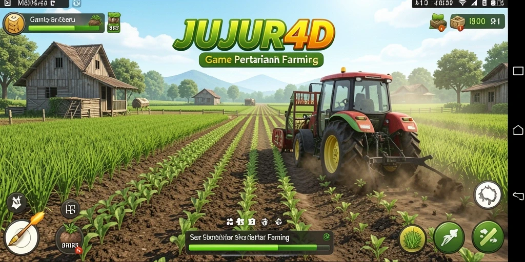 Tampilan gameplay JUJUR4D yang menampilkan aktivitas bertani seru.