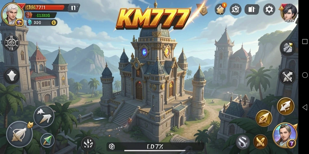 Screenshot gameplay KM777 yang menampilkan aksi Tower Defense yang seru.