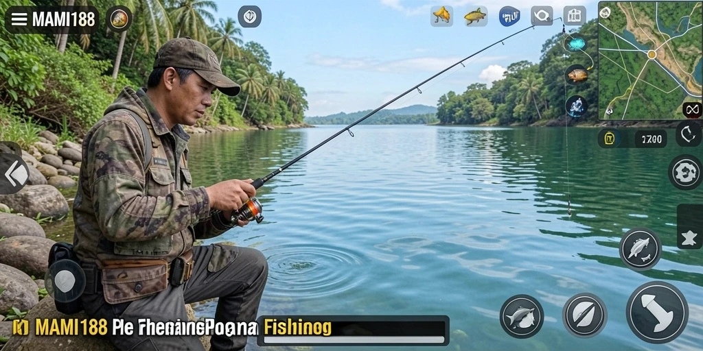 Tampilan gameplay MAMI188 dengan aksi memancing yang seru dan grafis menakjubkan.