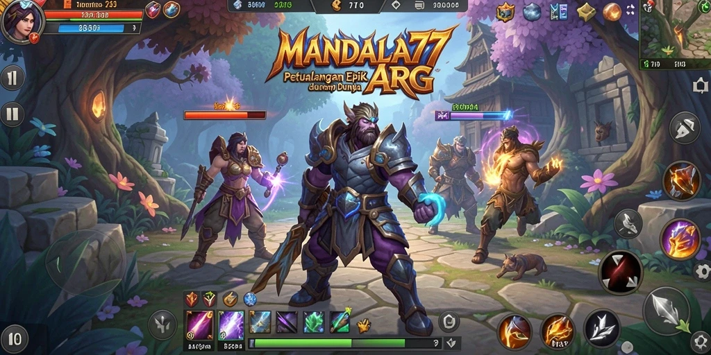 Tampilan gameplay dinamis dan grafis luar biasa dari MANDALA77.