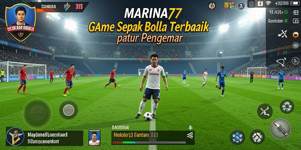 Tampilan gameplay menarik dari MARINA77 dengan aksi sepak bola yang seru.