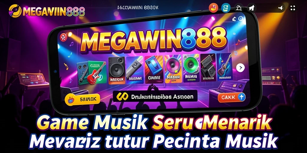 Screenshot gameplay MEGAWIN888 menampilkan aksi seru dalam permainan musik.