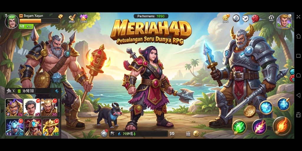 Tangkapan layar gameplay MERIAH4D yang menampilkan pertarungan epik di dunia RPG.