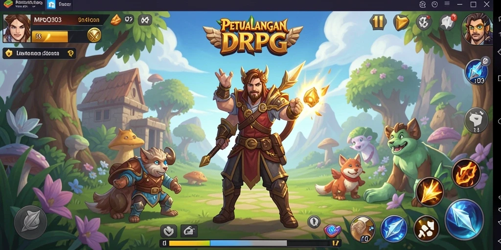Screenshot MPO303 menunjukkan pertarungan RPG yang seru dan mendebarkan.