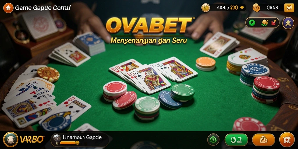 Screenshot gameplay OVABET menampilkan serunya permainan Gaple dengan teman.