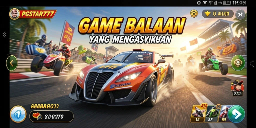 Tampilan gameplay balapan seru dan menegangkan di PGSTAR777.