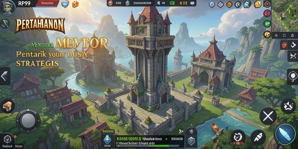 Gameplay menara pertahanan RP99 yang penuh aksi dan strategi.