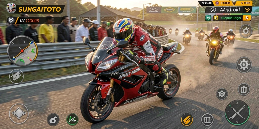 Tampilan aksi balap motor yang mendebarkan di SUNGAITOTO.