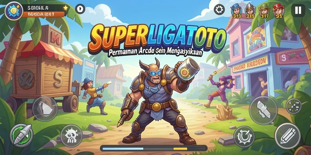 Screenshot utama SUPERLIGATOTO menampilkan aksi gameplay Arcade yang seru.