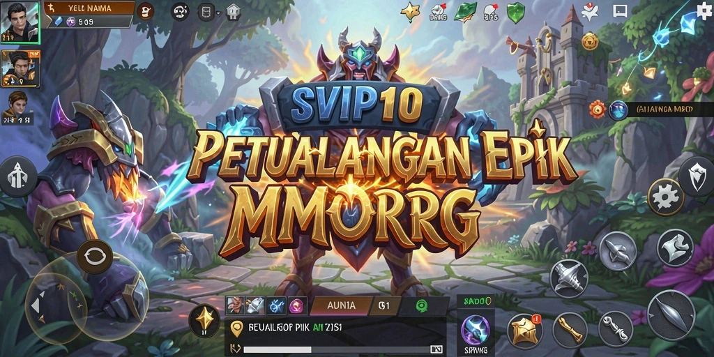 Screenshot utama SVIP10 yang menampilkan aksi gameplay MMORPG yang mendebarkan.