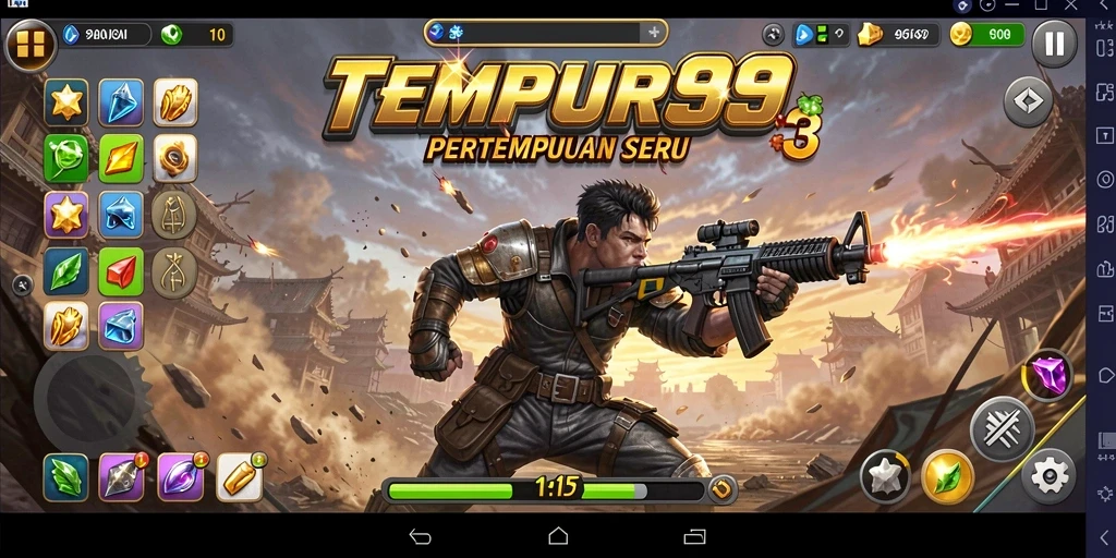 Tampilan karakter dan elemen gameplay Match-3 yang menarik.