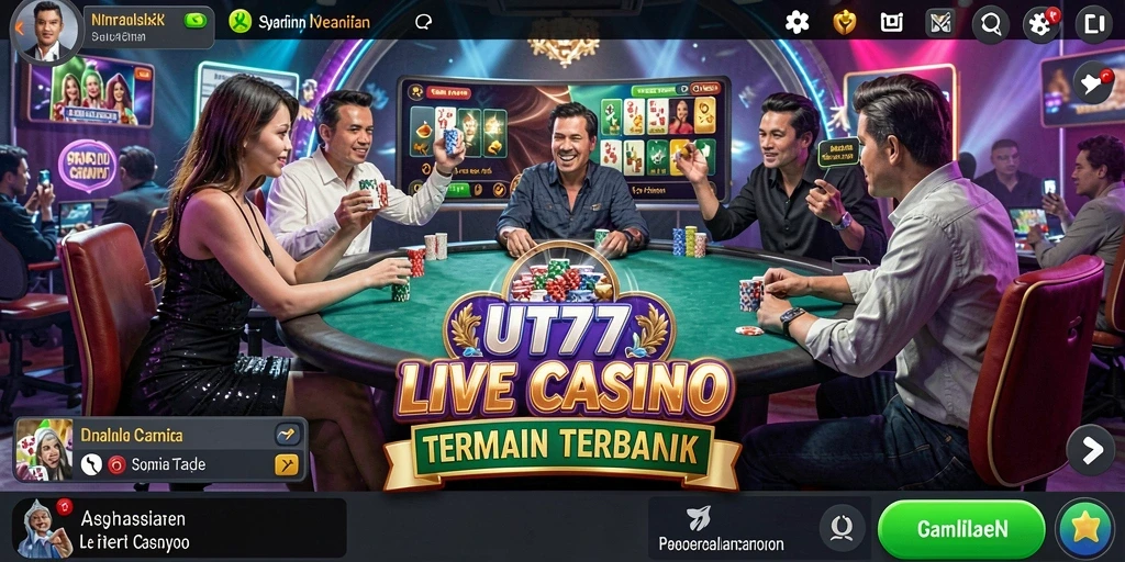 Tampilan screenshot UT77 dengan gameplay Live Casino yang mengesankan.