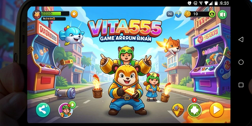 Screenshot VITA555 menampilkan momen seru dalam gameplay arcade.