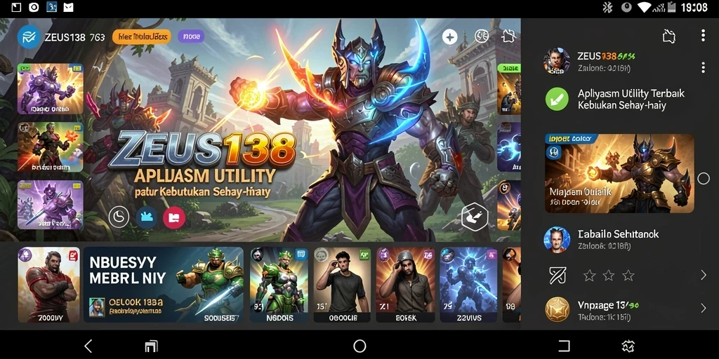 Screenshot utama ZEUS138 menampilkan antarmuka aplikasi Utility yang efisien.